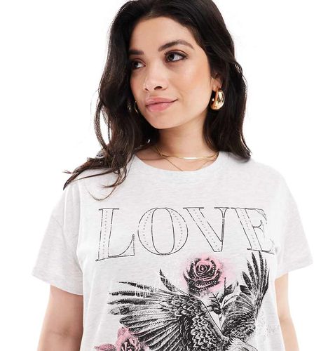 T-shirt grigia con stampa "Love" - Yours - Modalova