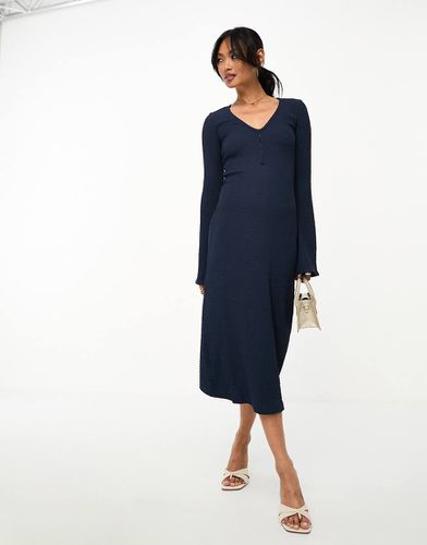 Y.A.S - Vestito midi a maniche lunghe navy - YAS - Modalova