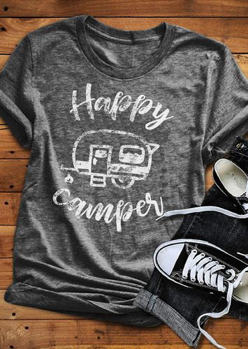 Happy Camper Short Sleeve T-Shirt - unsigned - Modalova
