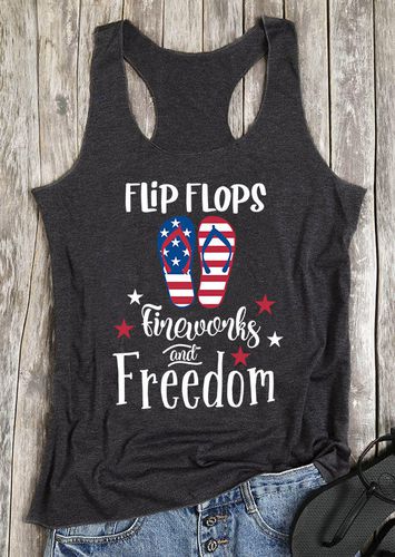 Flip Flops Fireworks And Freedom Racerback Tank - Bellelily - Modalova