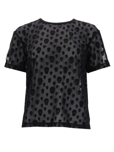 T-shirt with "skull" pattern - alexander mcqueen - Modalova