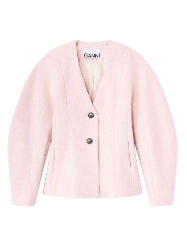 Ganni v-neck blazer - ganni - Modalova