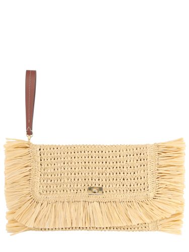 Oversize raffia clutch bag - anya hindmarch - Modalova