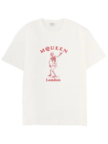 T-shirt with print - alexander mcqueen - Modalova