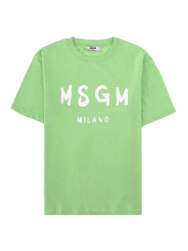 T-shirt a manica corta con stampa logo - msgm - Modalova