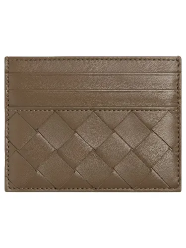 Woven leather card case - bottega veneta - Modalova