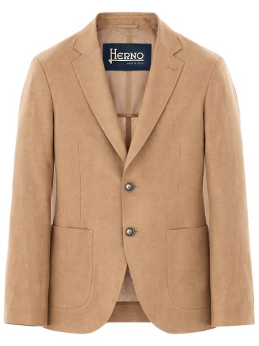 Herno single-breasted linen jacket - herno - Modalova