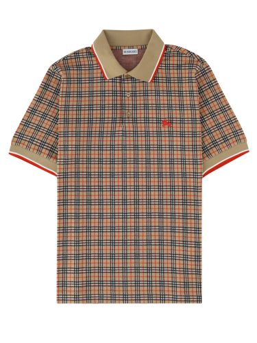 Burberry polo in misto cotone check - burberry - Modalova