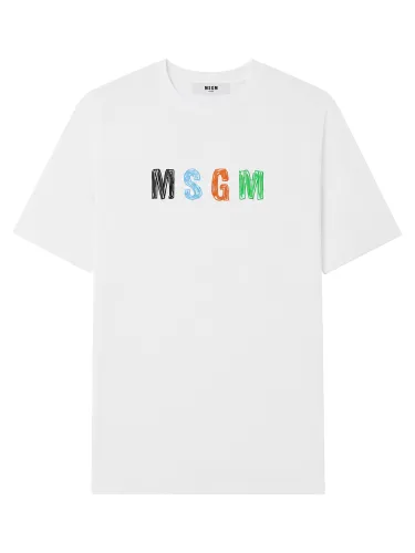 Msgm t-shirt con stampa logo - msgm - Modalova