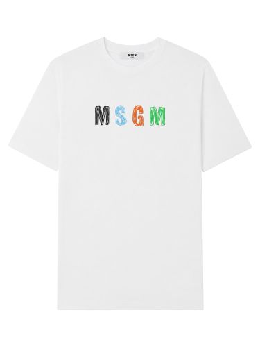 Msgm t-shirt con stampa logo - msgm - Modalova
