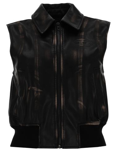 Gilet bomber con effetto distressed - diesel - Modalova