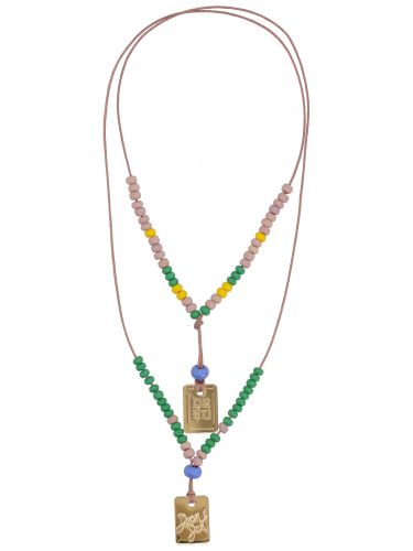Dsquared necklace with logo plaques - dsquared - Modalova
