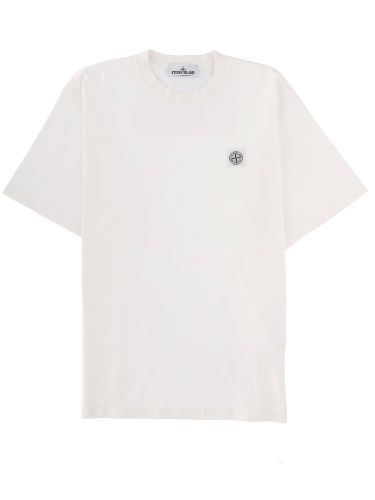 T-shirt with logo patch - stone island - Modalova