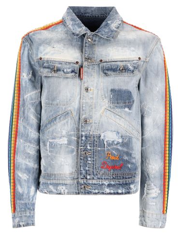 Giacca "l. a" con lavaggio "be proud" - dsquared - Modalova