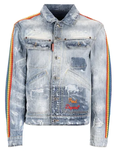 Giacca "l. a" con lavaggio "be proud" - dsquared2 - Modalova