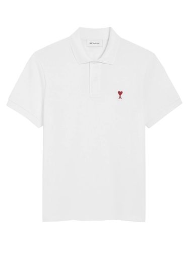 Ami paris polo with logo embroidery - ami paris - Modalova