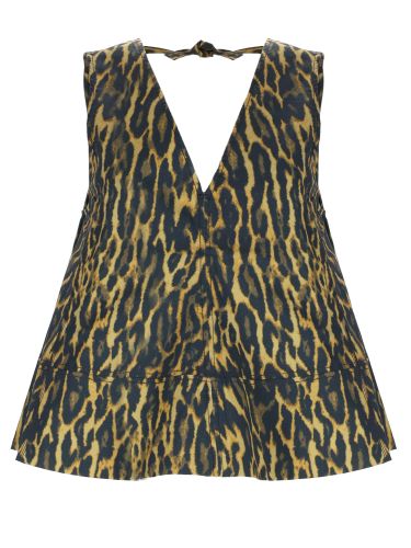 Ganni top "leopard" - ganni - Modalova