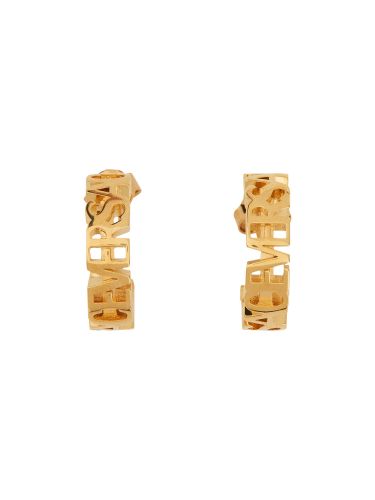 Versace logo hoop earrings - versace - Modalova