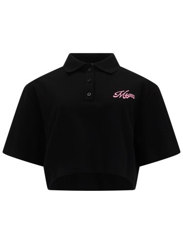 Msgm polo crop con logo - msgm - Modalova