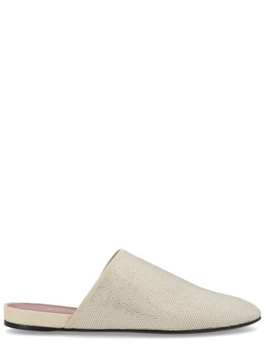 Leather slipper with rhinestones - premiata - Modalova