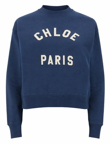 Chloé cotton fleece logo pullover - chloé - Modalova