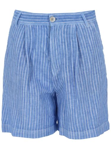 Lino bermuda a righe - 120% lino - Modalova
