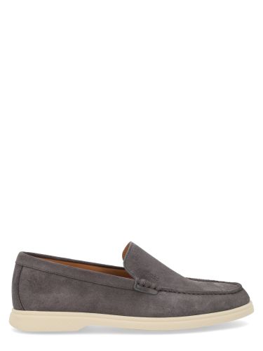 Mocassino in pelle scamosciata con logo - boss - Modalova