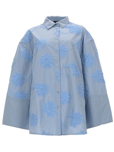 Camicia oversize con dettoglio floreale - rotate - Modalova