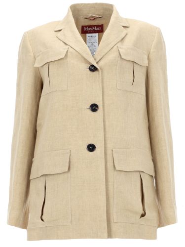 Giacca con coulisse in lino délavé - max mara studio - Modalova
