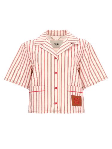 Fendi camicia in denim ff a righe - fendi - Modalova