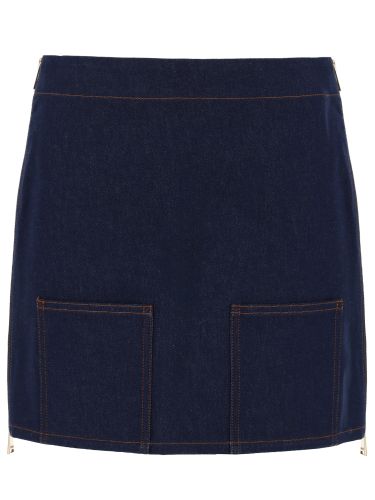 Fendi gonna mini in denim ff - fendi - Modalova