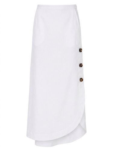 Gonna in canvas di viscosa e lino - max mara studio - Modalova