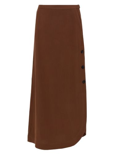 Gonna in canvas di viscosa e lino - max mara studio - Modalova