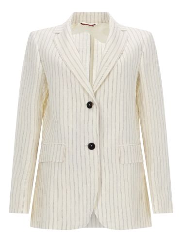 Linen pinstripe blazer - max mara studio - Modalova