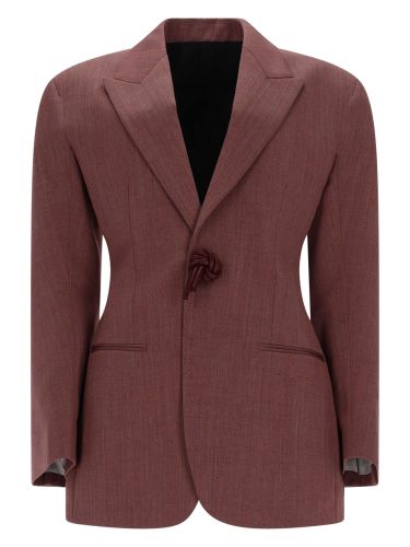 Blazer in lana e lino - bottega veneta - Modalova