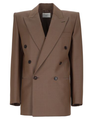 Giacca in lana e mohair leggeri - saint laurent - Modalova
