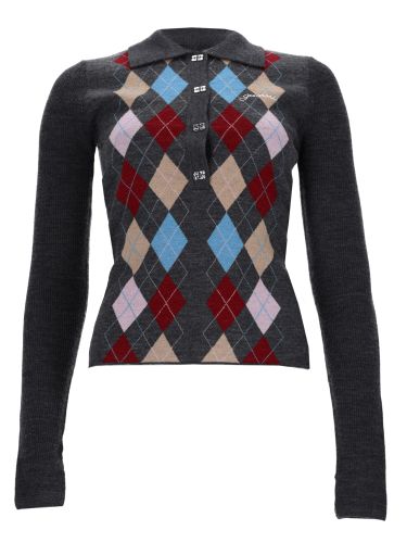 Ganni maglia polo a rombi - ganni - Modalova