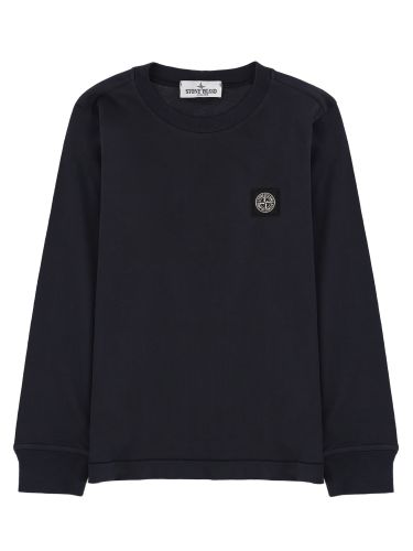 T-shirt a manica lunga con patch logo - stone island - Modalova