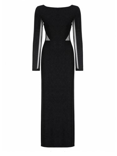 Abito lungo con inserti in tulle - joshe - Modalova