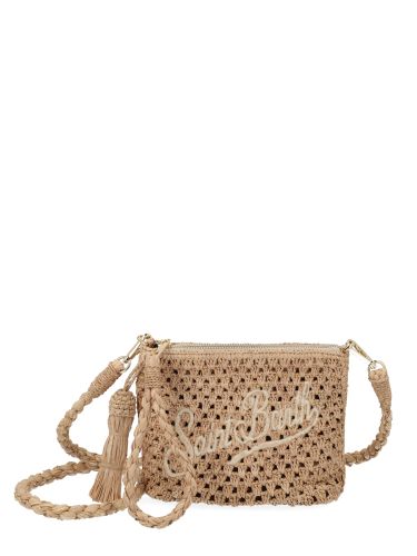 Pochette in raffia con logo - mc2 saint barth - Modalova