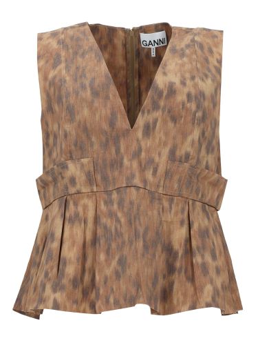 Ganni blusa in cotone con stampa - ganni - Modalova