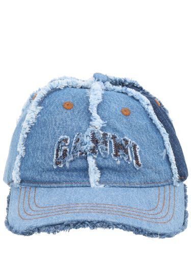 Ganni cappello in denim patchwork - ganni - Modalova