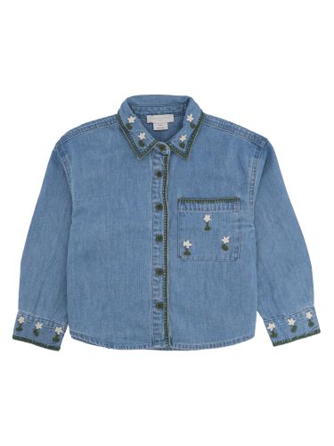 Camicia in denim con dettagli ricamati - stella mccartney - Modalova