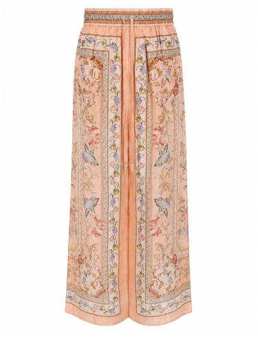 Pantalone in seta stampata - zimmermann - Modalova