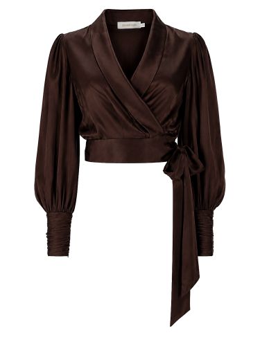 Zimmermann blusa "wrap" in seta - zimmermann - Modalova