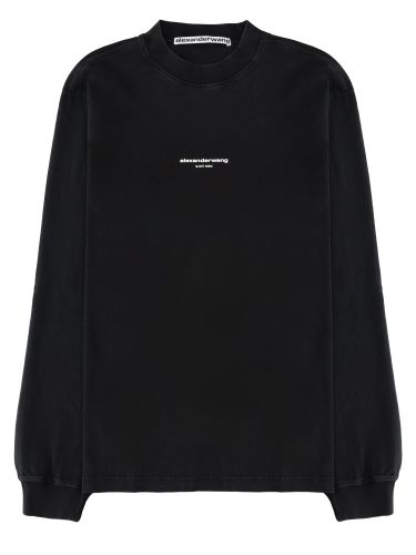 T-shirt a manica lunga con logo - alexander wang - Modalova