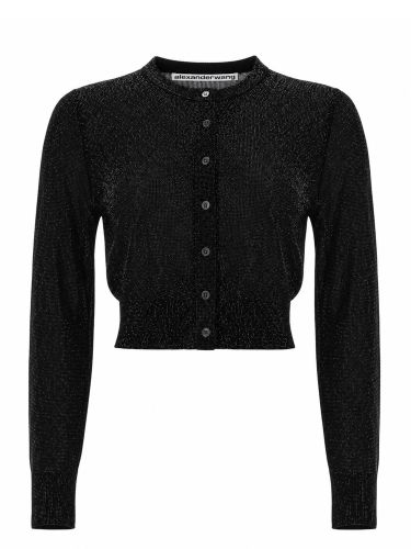 Cardigan cropped con perline trasparenti - alexander wang - Modalova