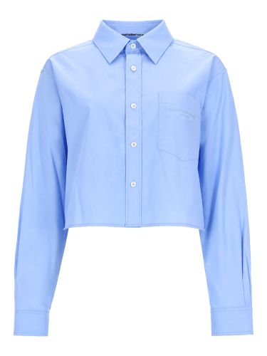 Camicia crop con logo - alexander wang - Modalova