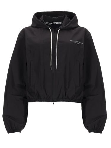 Giacca con cappuccio e logo - alexander wang - Modalova