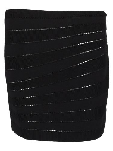 Mini gonna in maglia flechage - balmain - Modalova